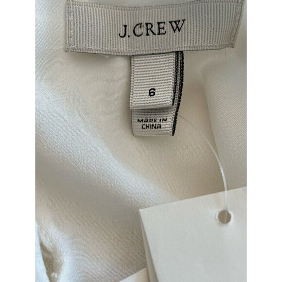 NWT JCrew Womens Size 6 Ivory Sleeveless Shift Dress Lace Stripes Cotton - Picture 5 of 6